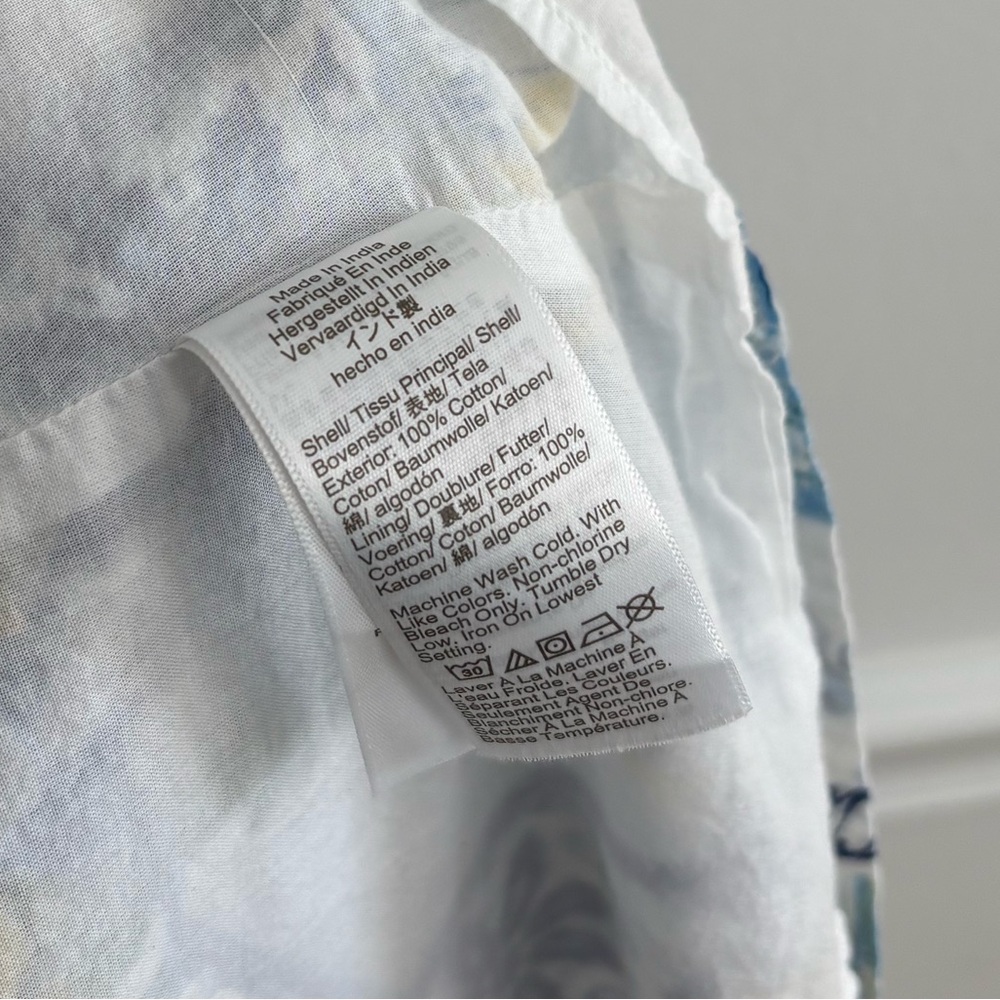 J.Crew Factory Collared Patchwork Beachy Tiered Cotton Midi Dress - Picture 7 of 8